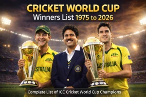 Cricket World Cup Winners List from 1975 to 2026