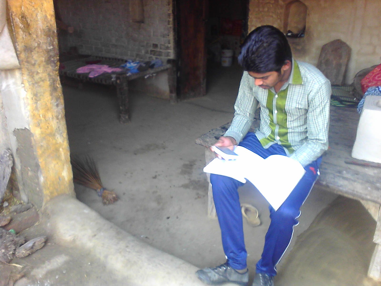 Student studying in India for an examination