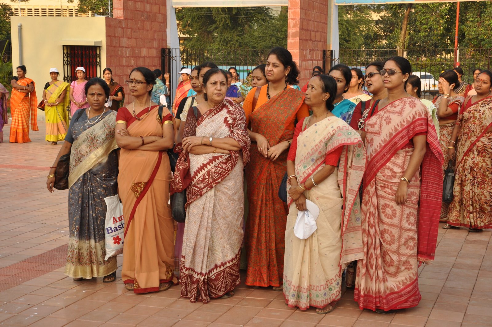 Indian women in a public setting