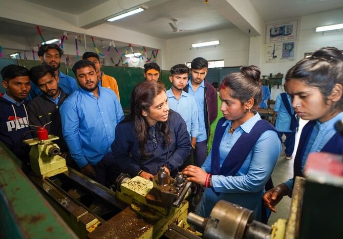 Apprenticeship training workshop in India with trainees learning practical skills