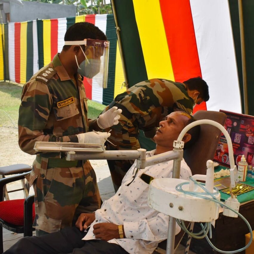 Army Dental Corps field dental examination
