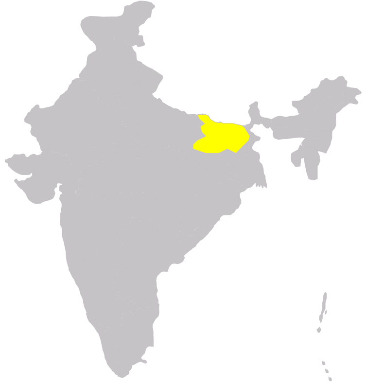 Map showing the Indian state of Bihar
