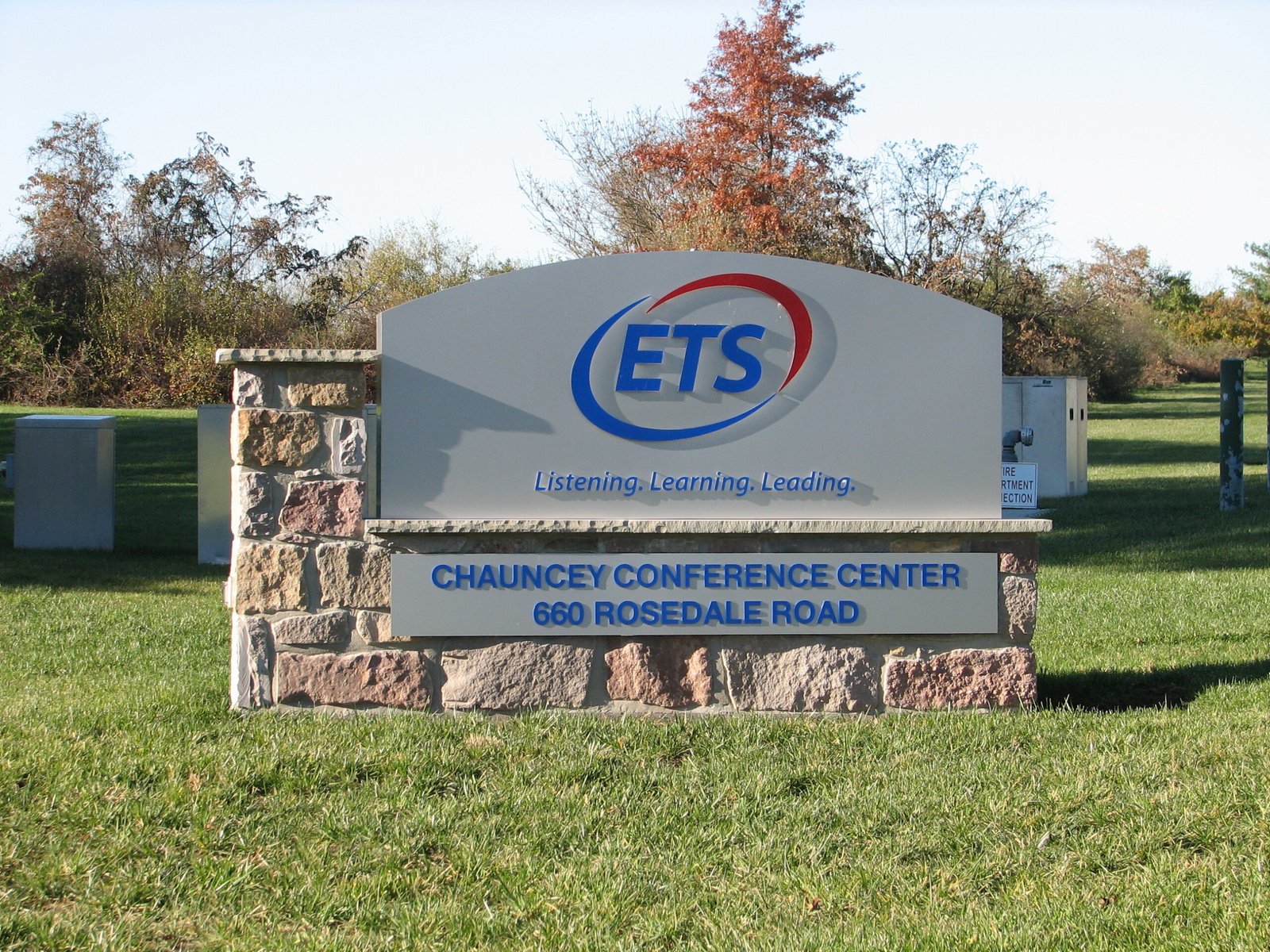 Educational Testing Service welcome sign