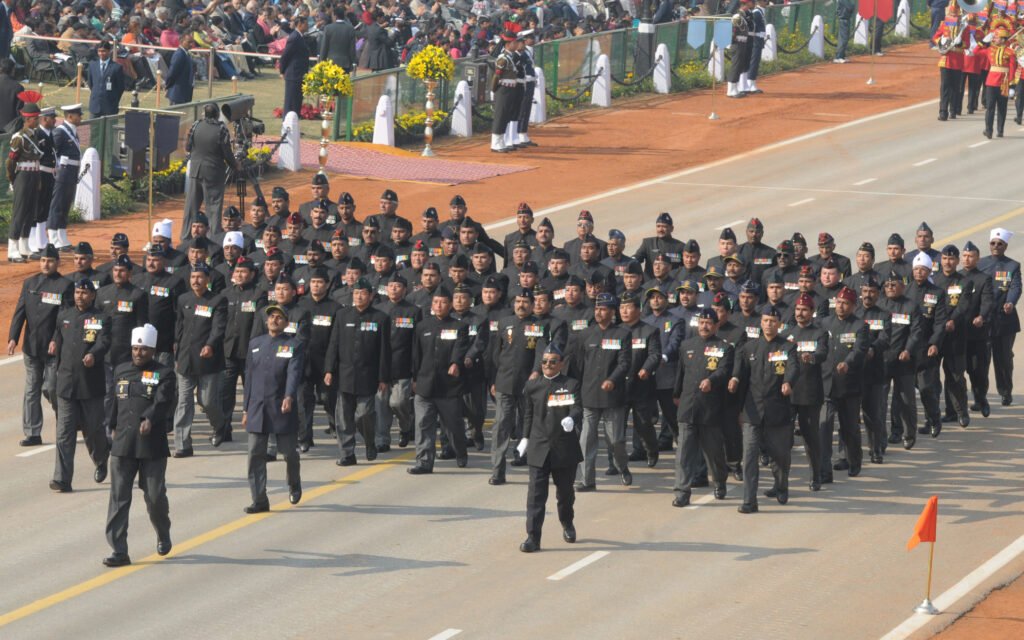 Ex-servicemen marching contingent in New Delhi for government job and age relaxation context