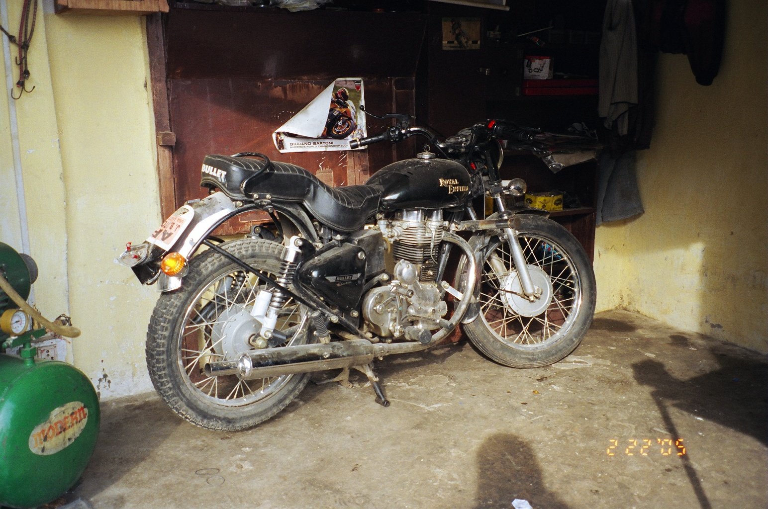 Royal Enfield motorcycle on a road in Himachal Pradesh, India
