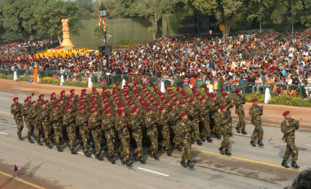Indian soldiers marching during the Republic Day Parade in New Delhi