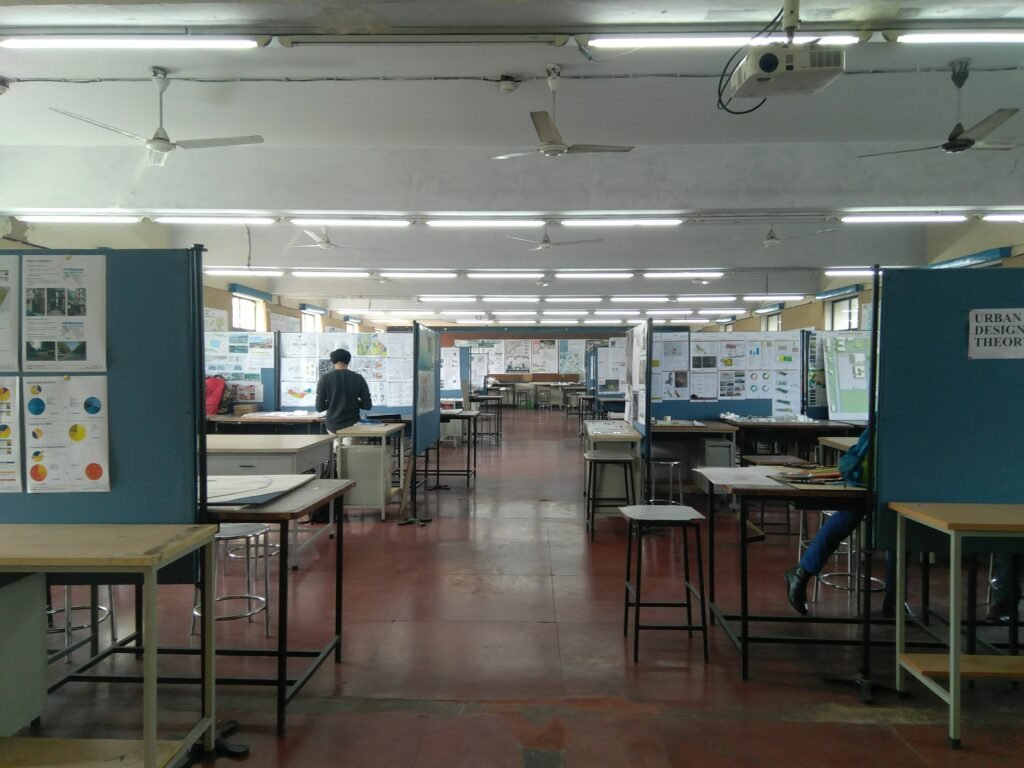 B.Arch architecture studio classroom at School of Planning and Architecture Delhi
