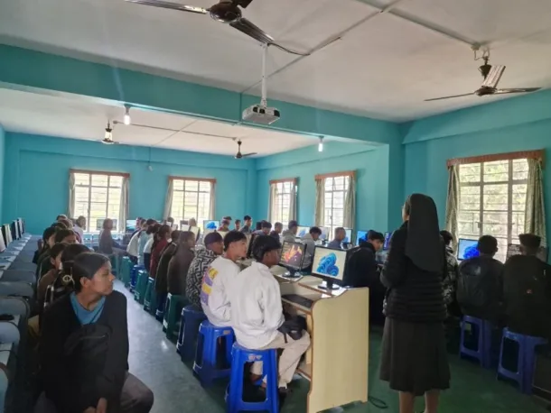 NIOS students learning in a computer lab