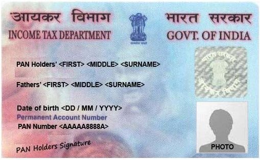 Sample Indian PAN card showing the type of details printed on a Permanent Account Number card