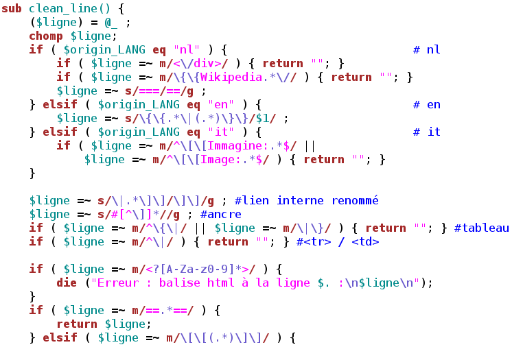 Perl source code example for programming language article
