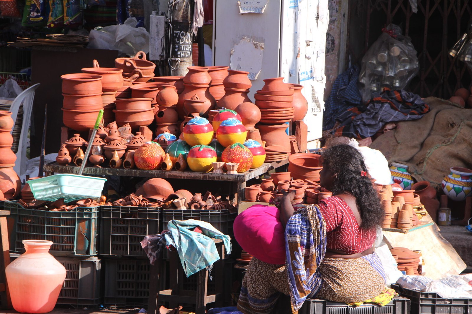 Indian street vendor market stall with handmade goods, illustrating small street vending businesses
