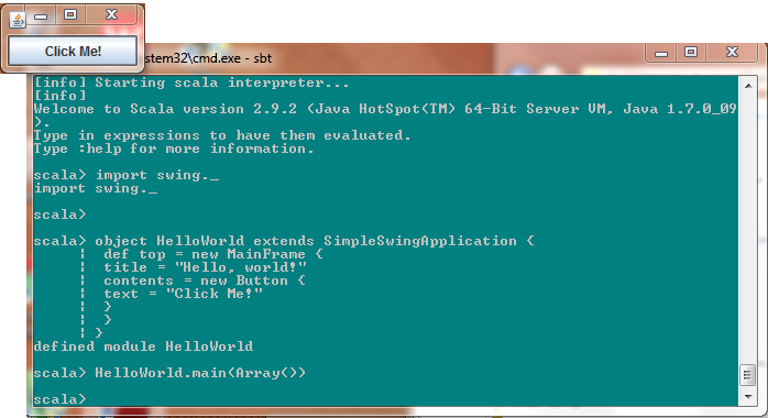 Scala REPL HelloWorld example for programming language article