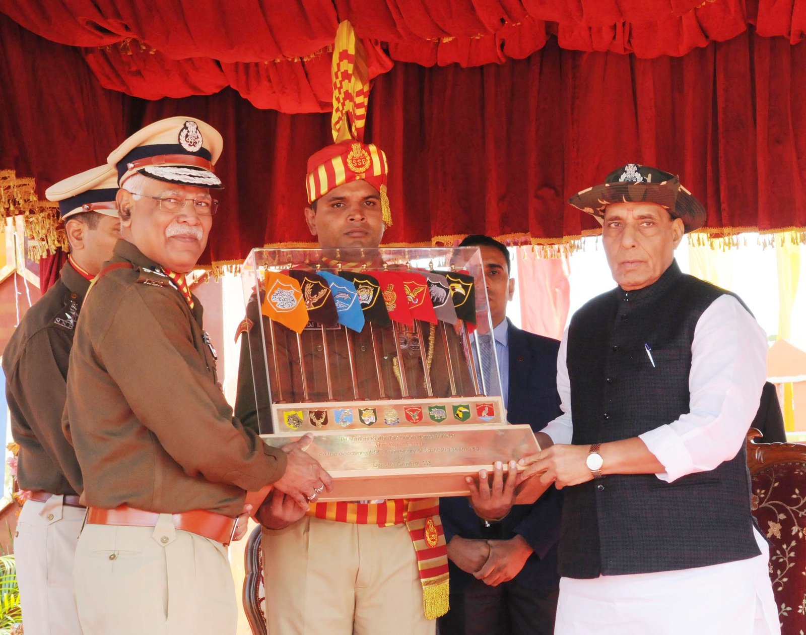 Sashastra Seema Bal personnel at an anniversary parade