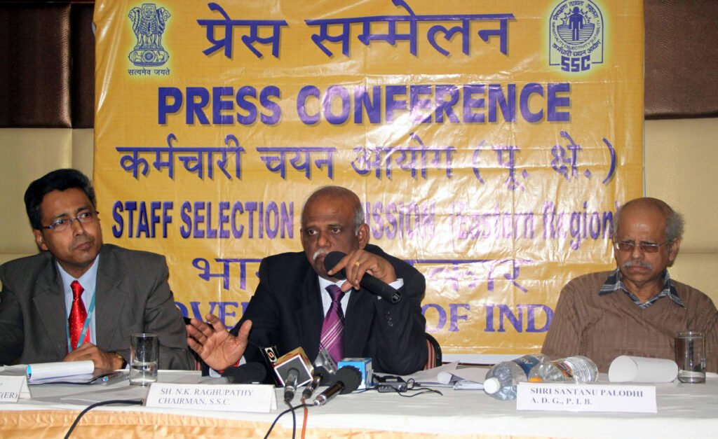 Staff Selection Commission officials at a recruitment press conference