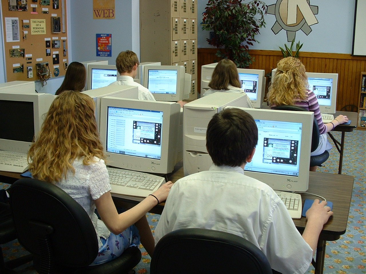 Candidates taking a computer-based examination
