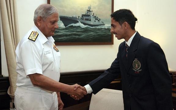 Indian Navy officials in an office in New Delhi