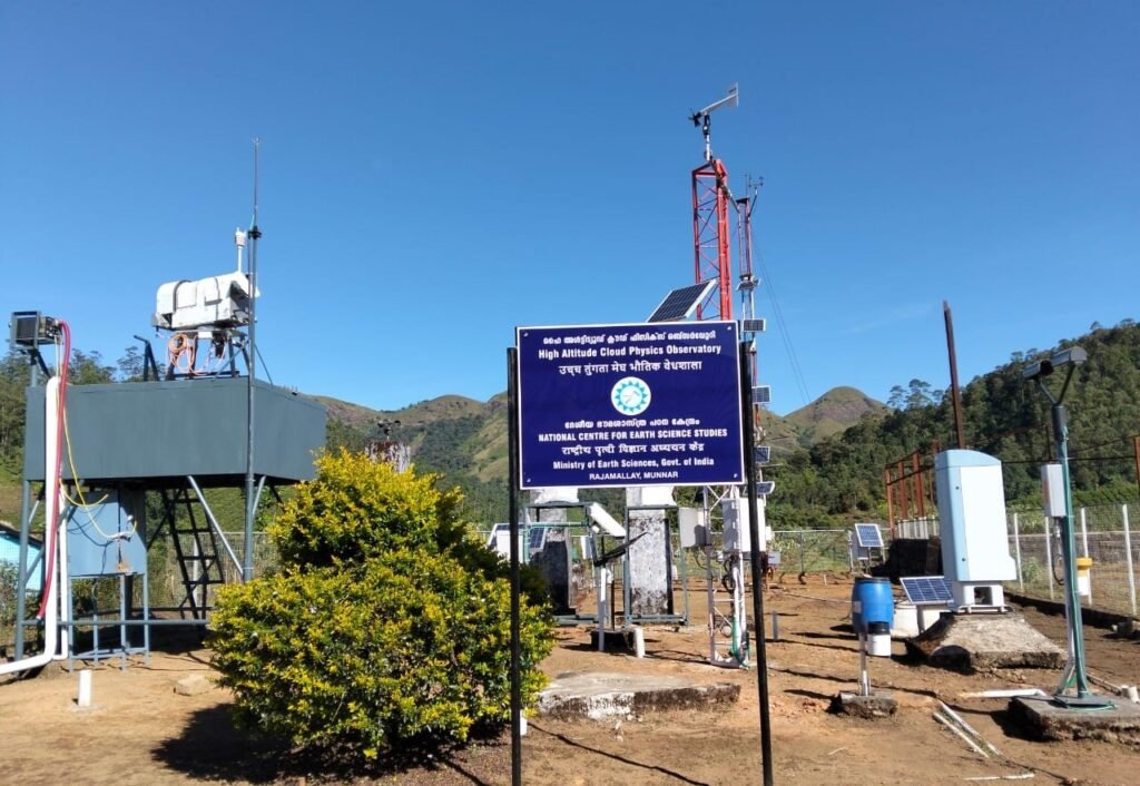 High altitude cloud physics observatory with meteorological instruments in India