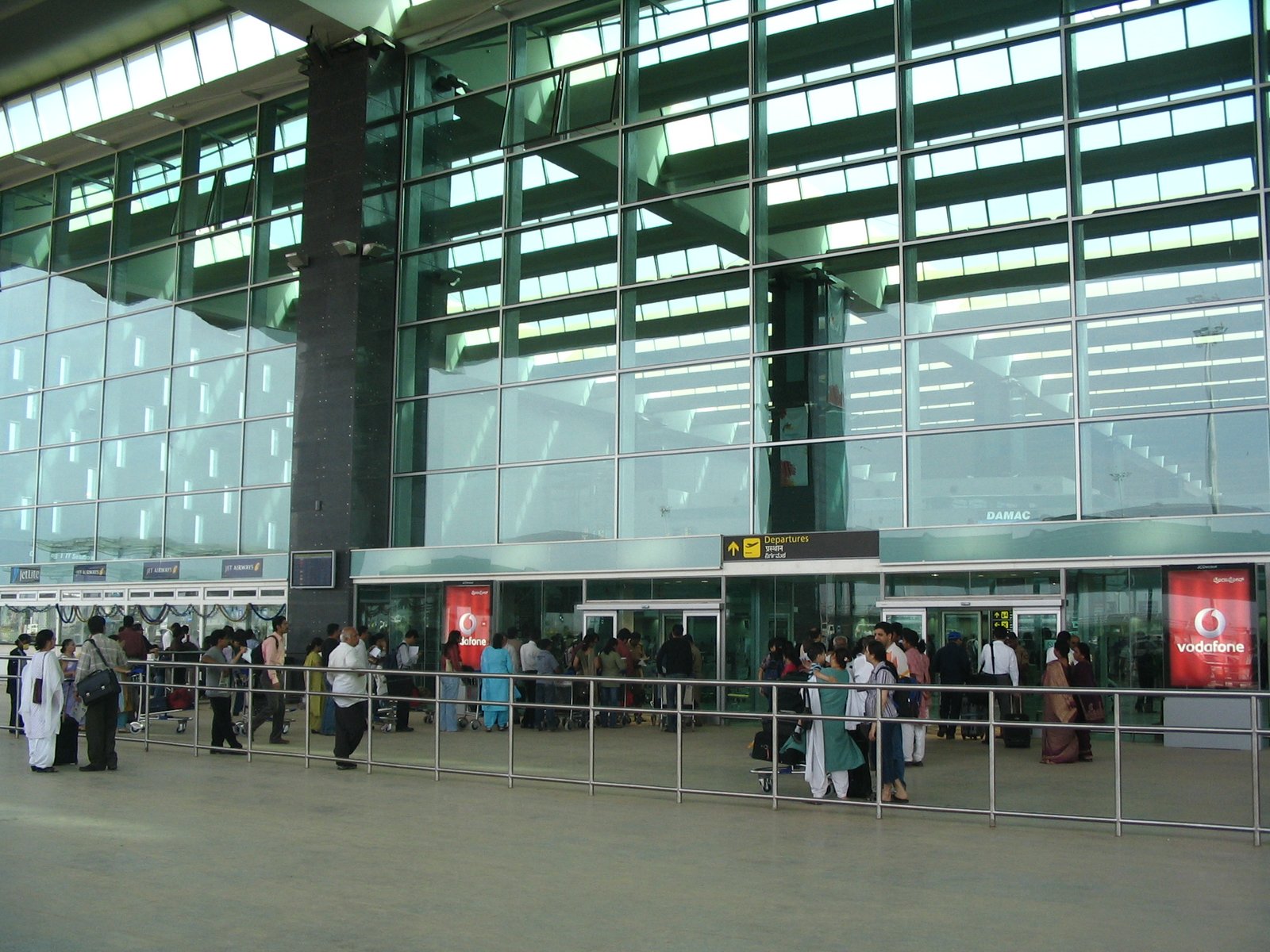 Front view of the terminal building at Bengaluru International Airport