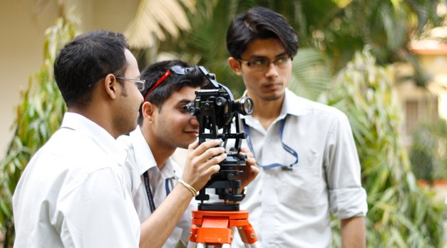 Civil engineering students at Assam Don Bosco University