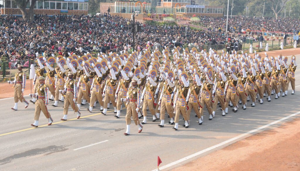 Central Reserve Police Force marching contingent at the 2011 Republic Day parade; representative image, not an SSC GD test photo.