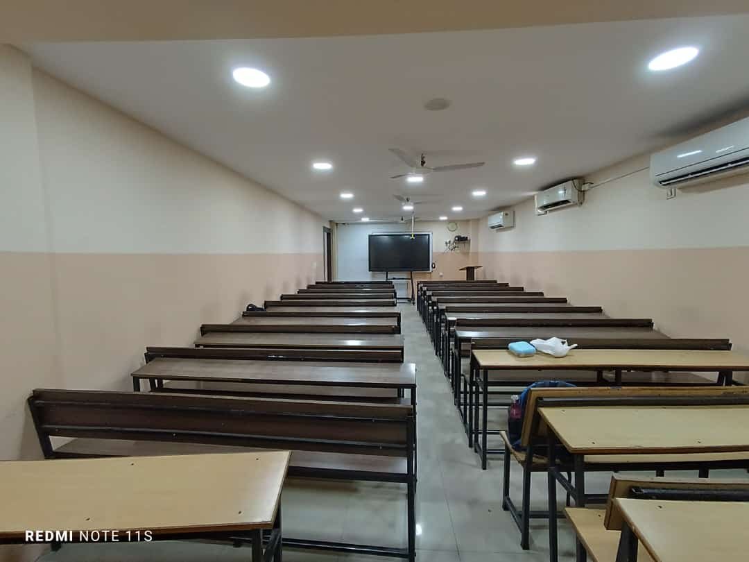 Students seated in a classroom in India