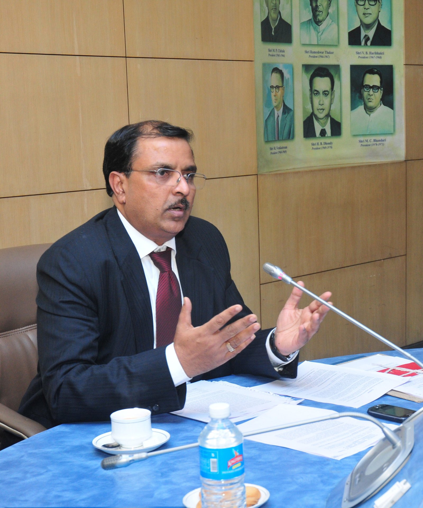 ICAI president speaking at a press meeting in New Delhi