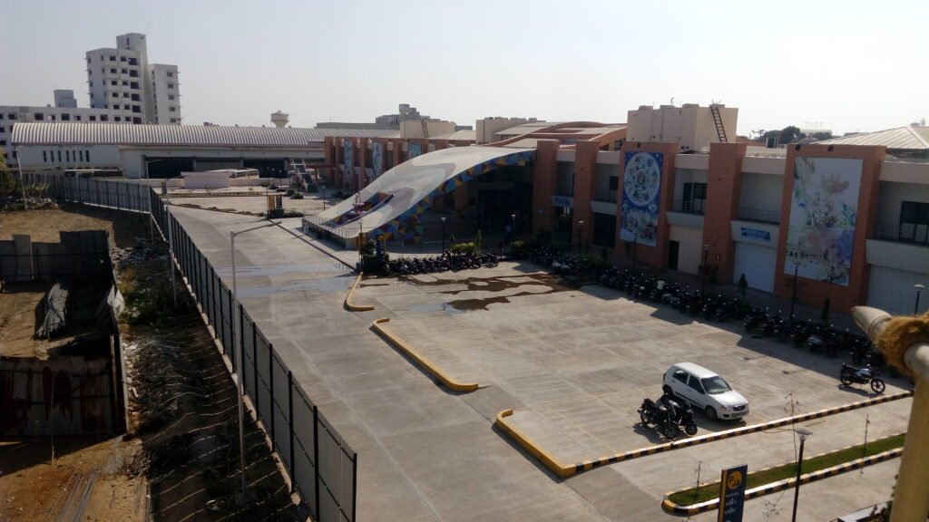GSRTC buses at the central bus station in Mehsana, Gujarat