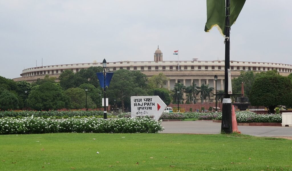 Parliament House in New Delhi, associated with India's national legislature